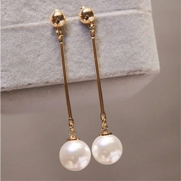 2025 New Korean Style Contracted Heart Pearl Earrings Zircon Geometric Stud Earring - Image 5