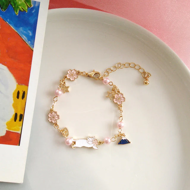 Japan Korea Star Moon Bracelet For Women Fashion Crystal Pearl Chain Jewelry - Image 9